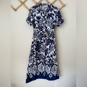 Joie Floral Belted Button Down Dress